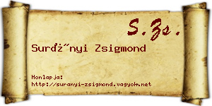 Surányi Zsigmond névjegykártya
